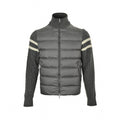 Cable Knit Sleeve Quilted Down Cardigan | Grey