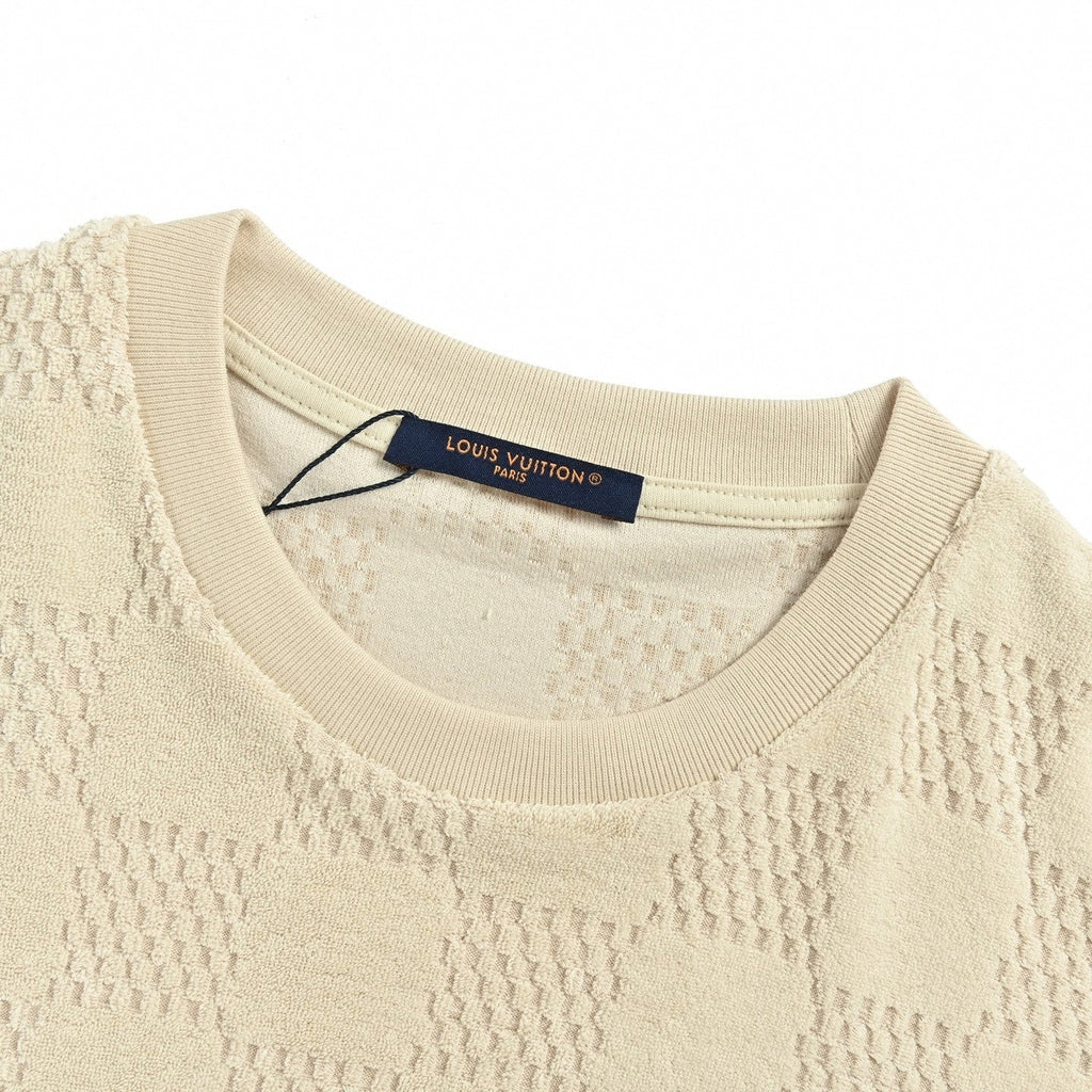 Damier Cotton Toweling Set | Beige