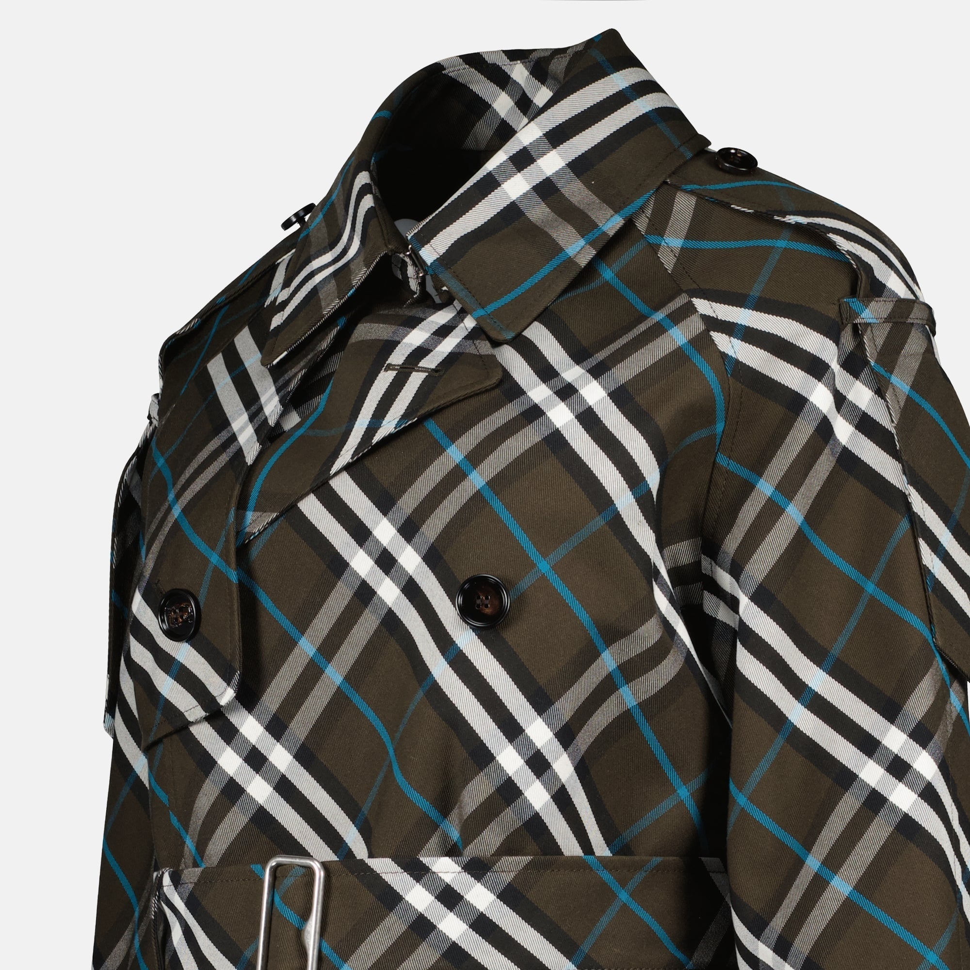 Checked Trench Coat
