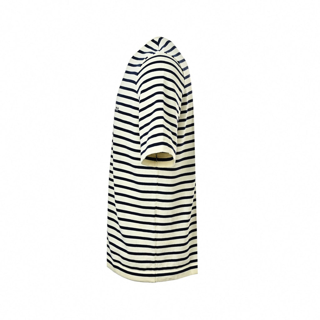 Striped Knit T-Shirt | Cream & Navy