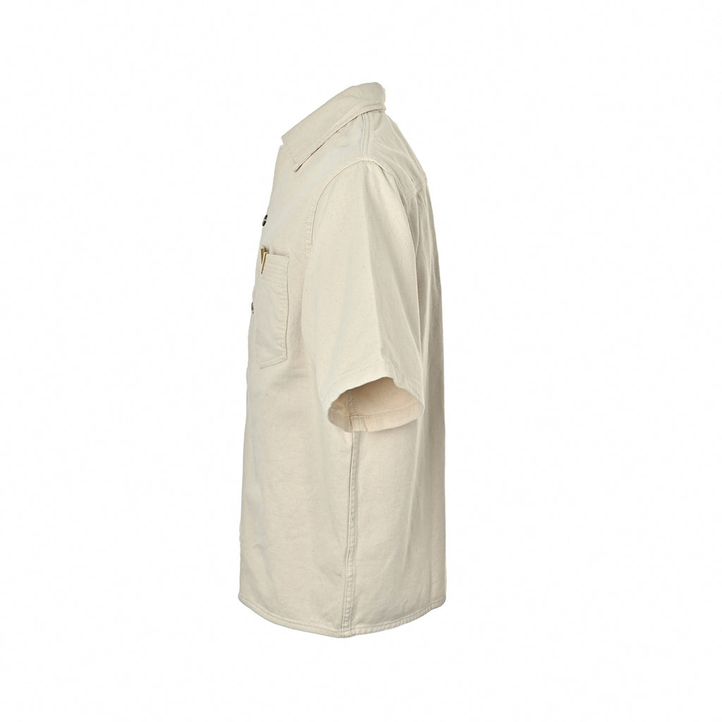 V-Logo Twill Short Sleeve Shirt | Cream