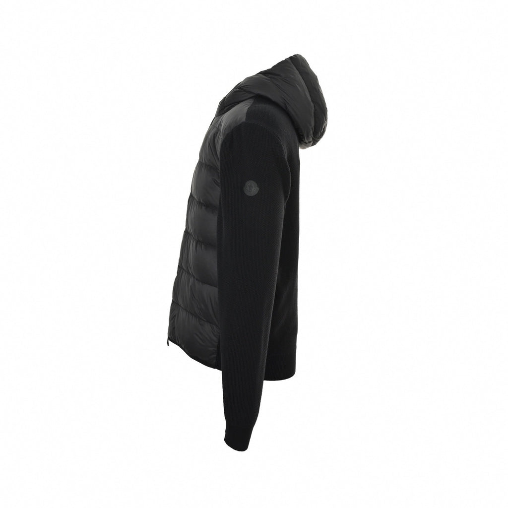 Tonal Logo Hybrid Knit Jacket | Black