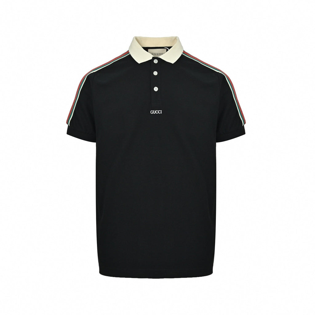 Web-Stripe Trim Polo Shirt