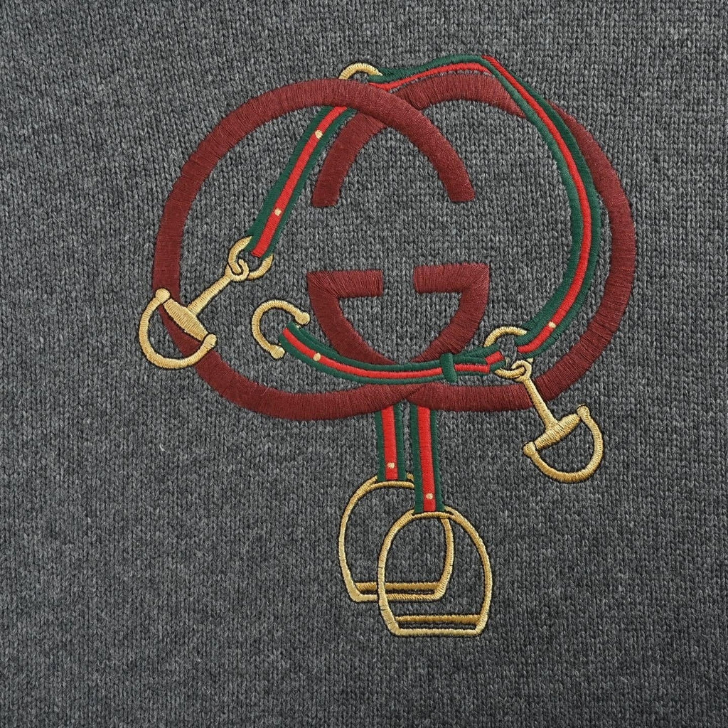 Interlocking G Equestrian Embroidery Cotton Sweater