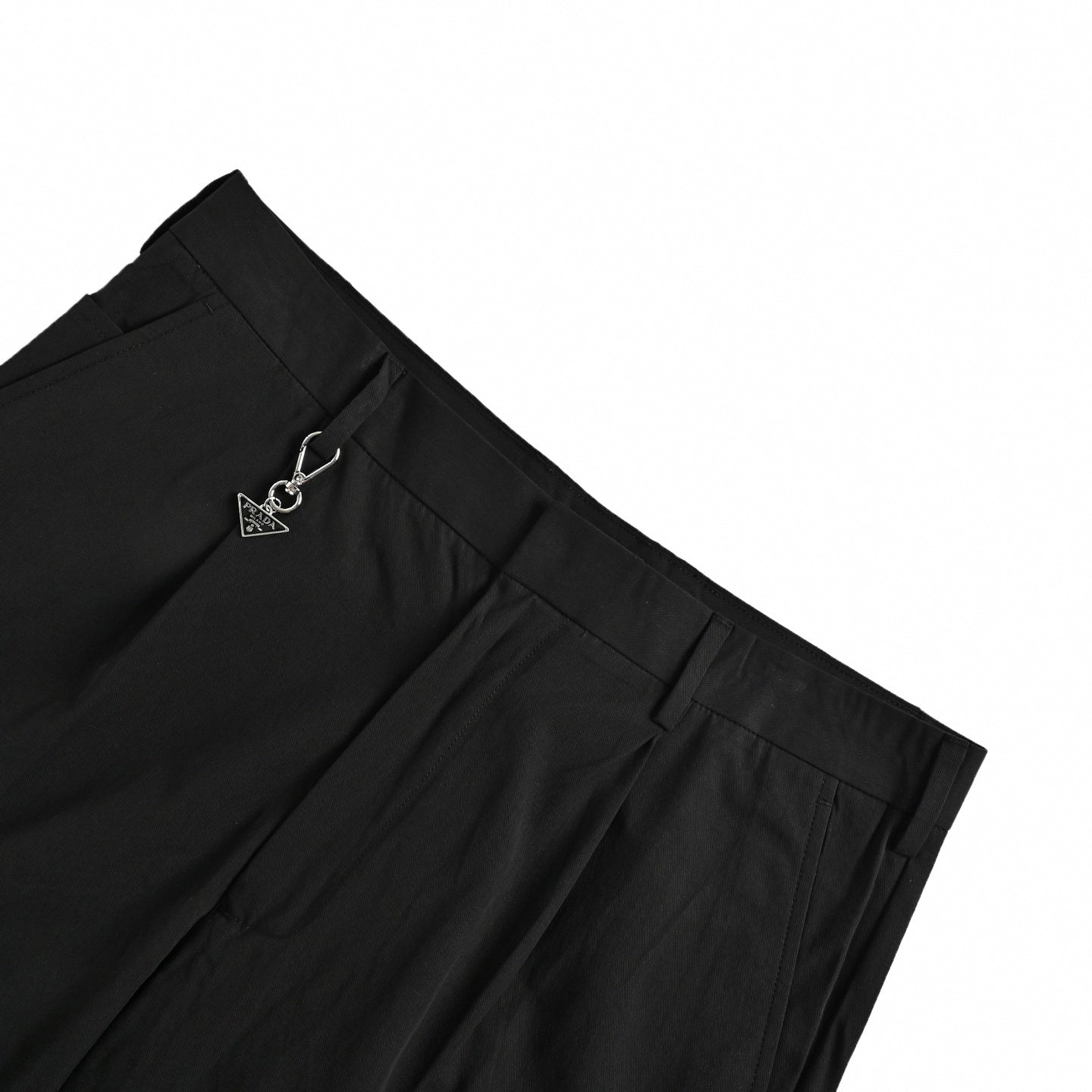 Gabardine Trousers with Triangle Logo | Black