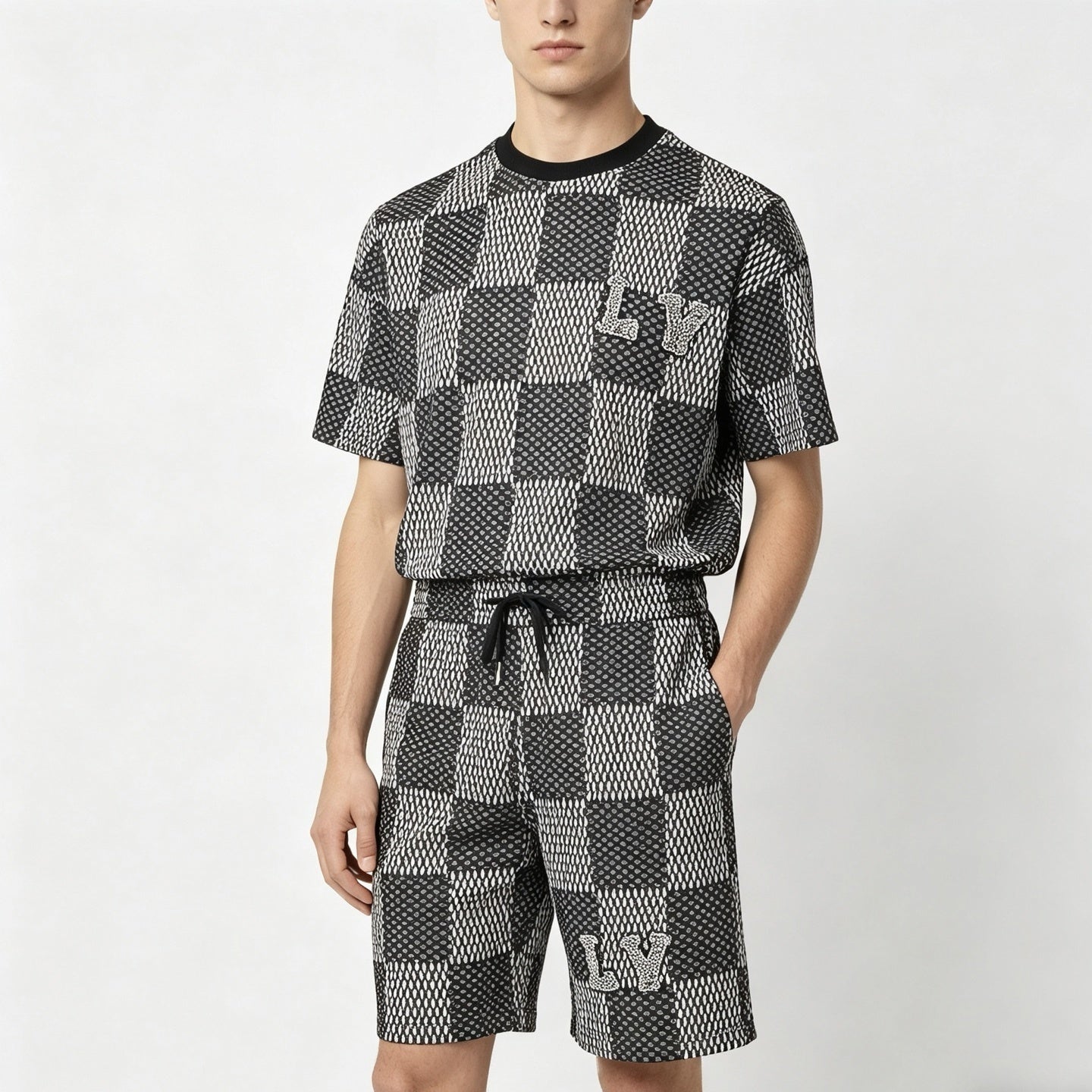 Crystal Damier Knit Ensemble