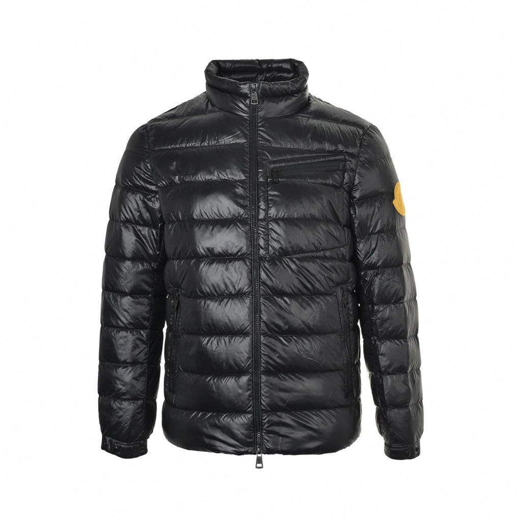 Glossy Quilted Puffer Jacket | Black