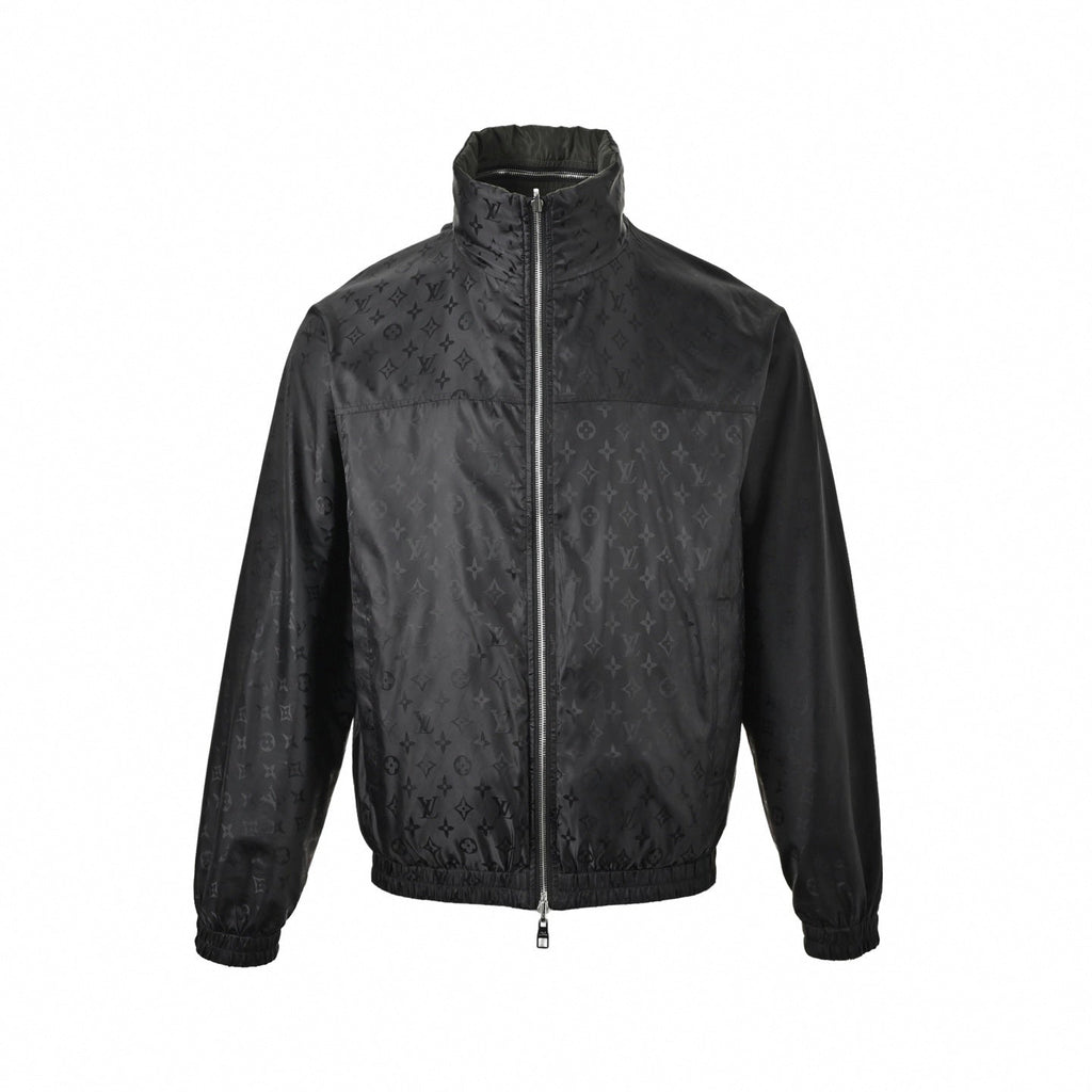 Reversible Tonal Monogram Jacket | Black & Olive Green