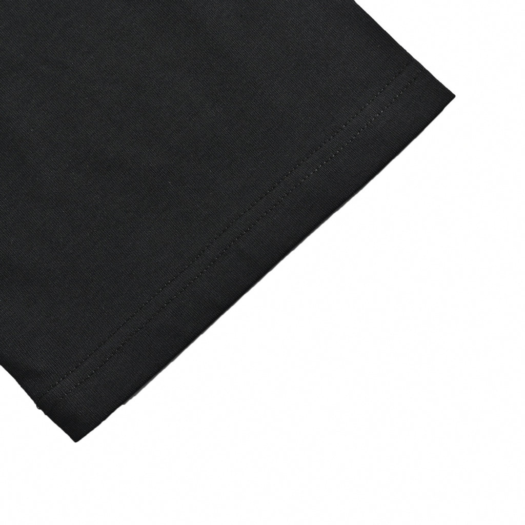 Asymmetrical Distressed Logo T-Shirt | Black