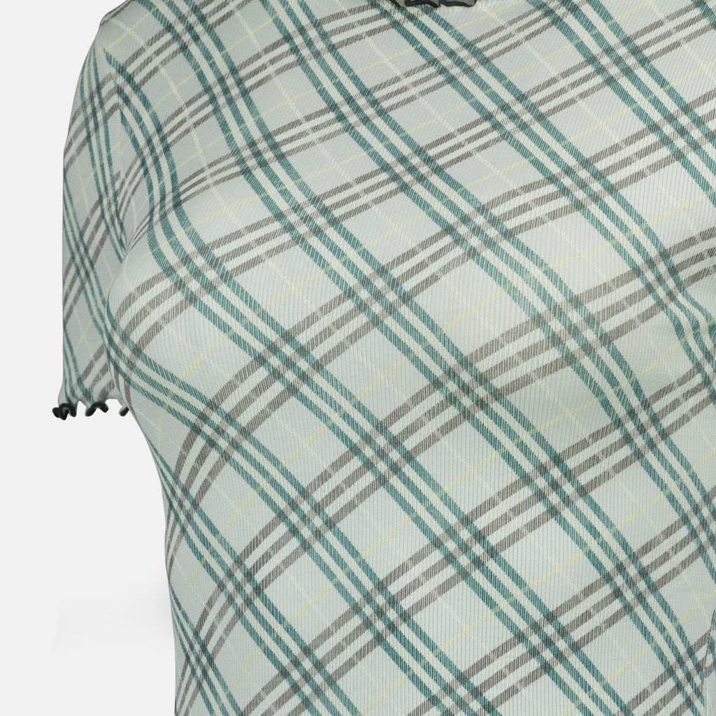 Checked Stretch Top