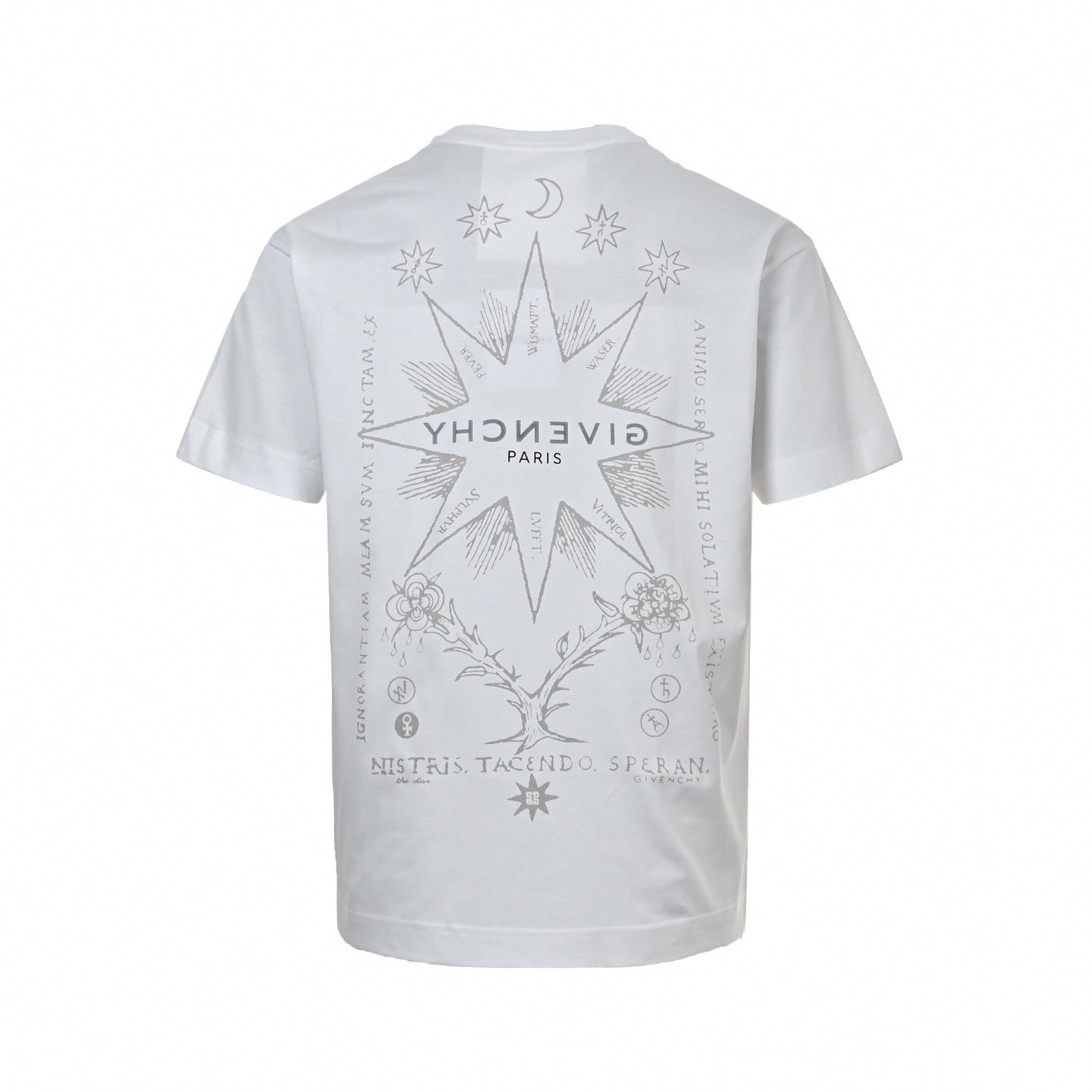 Mirrored Logo Celestial Print T-Shirt | White