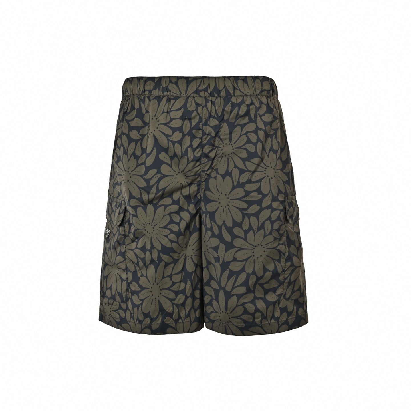 Floral Print Nylon Cargo Shorts