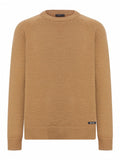 Textured Knit Crewneck Sweater | Camel