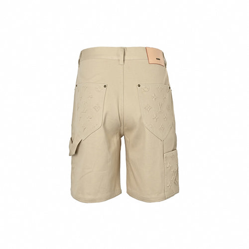Embossed Monogram Carpenter Shorts | Beige