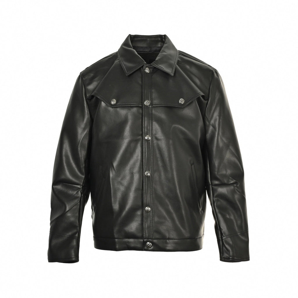 Hearts Leather Western Shirt-Jacket