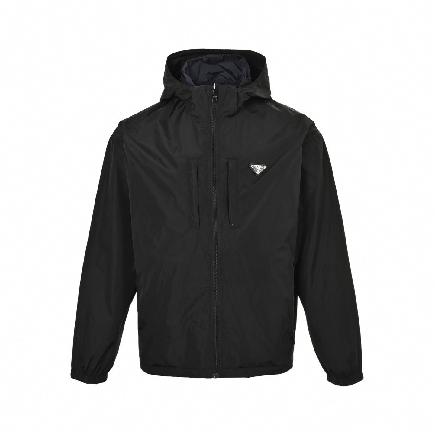 Re-Nylon Reversible Hooded Jacket | Black & Navy