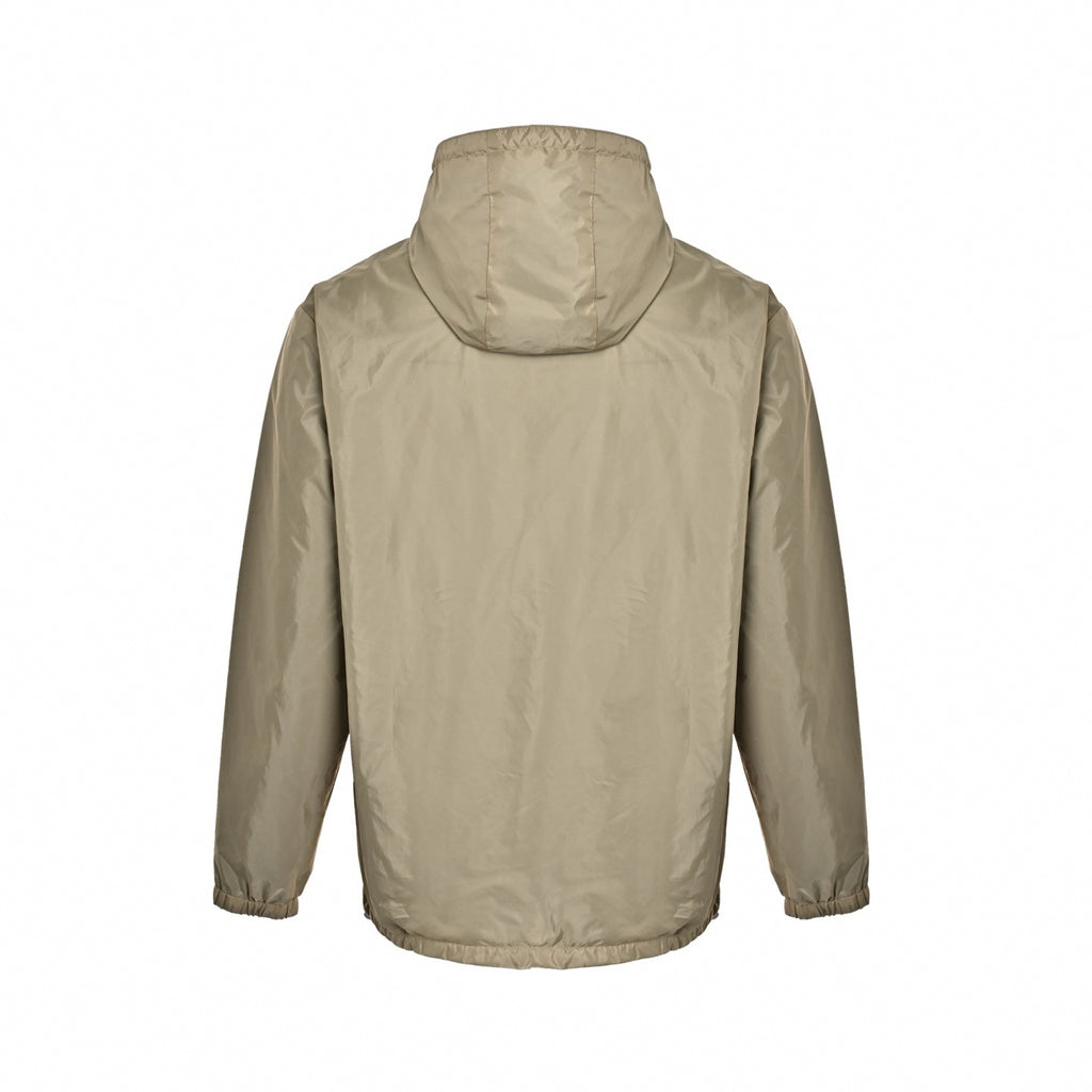 Reversible Nylon Hooded Jacket | Beige & Slate Blue