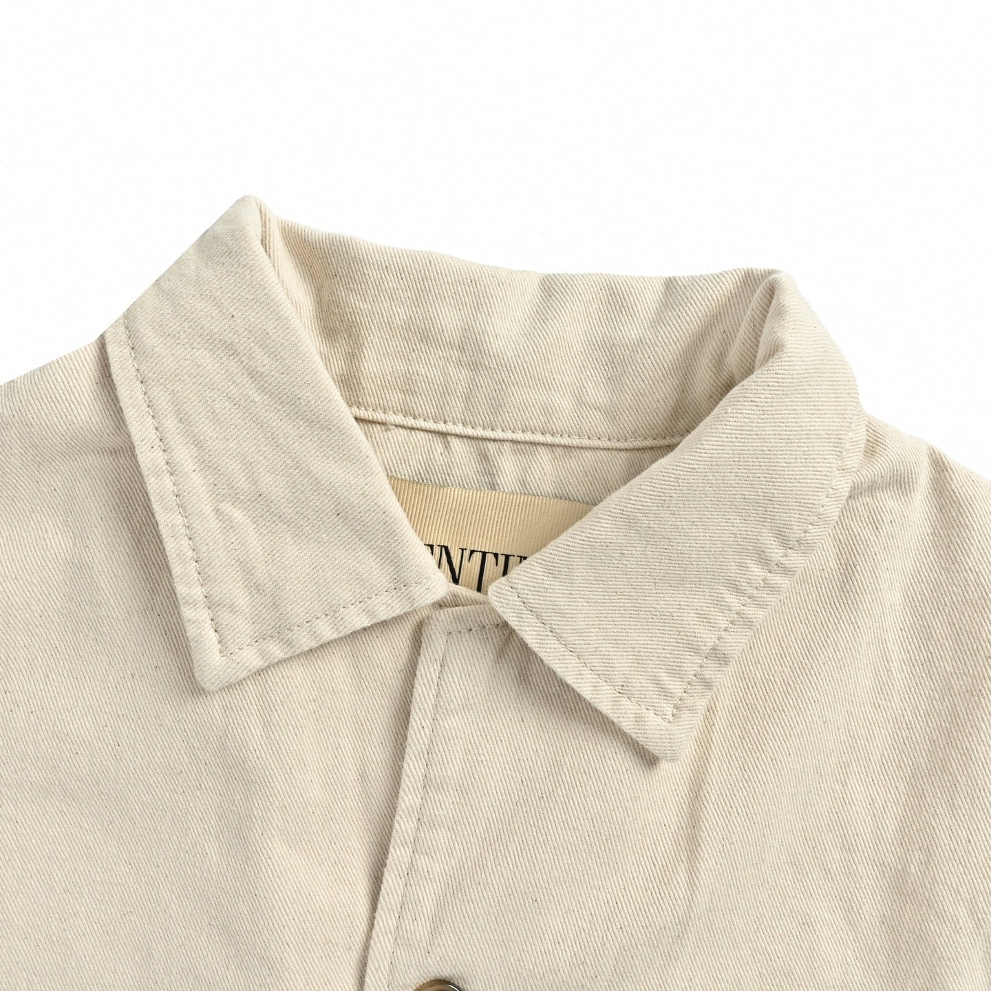 V-Logo Twill Short Sleeve Shirt | Cream
