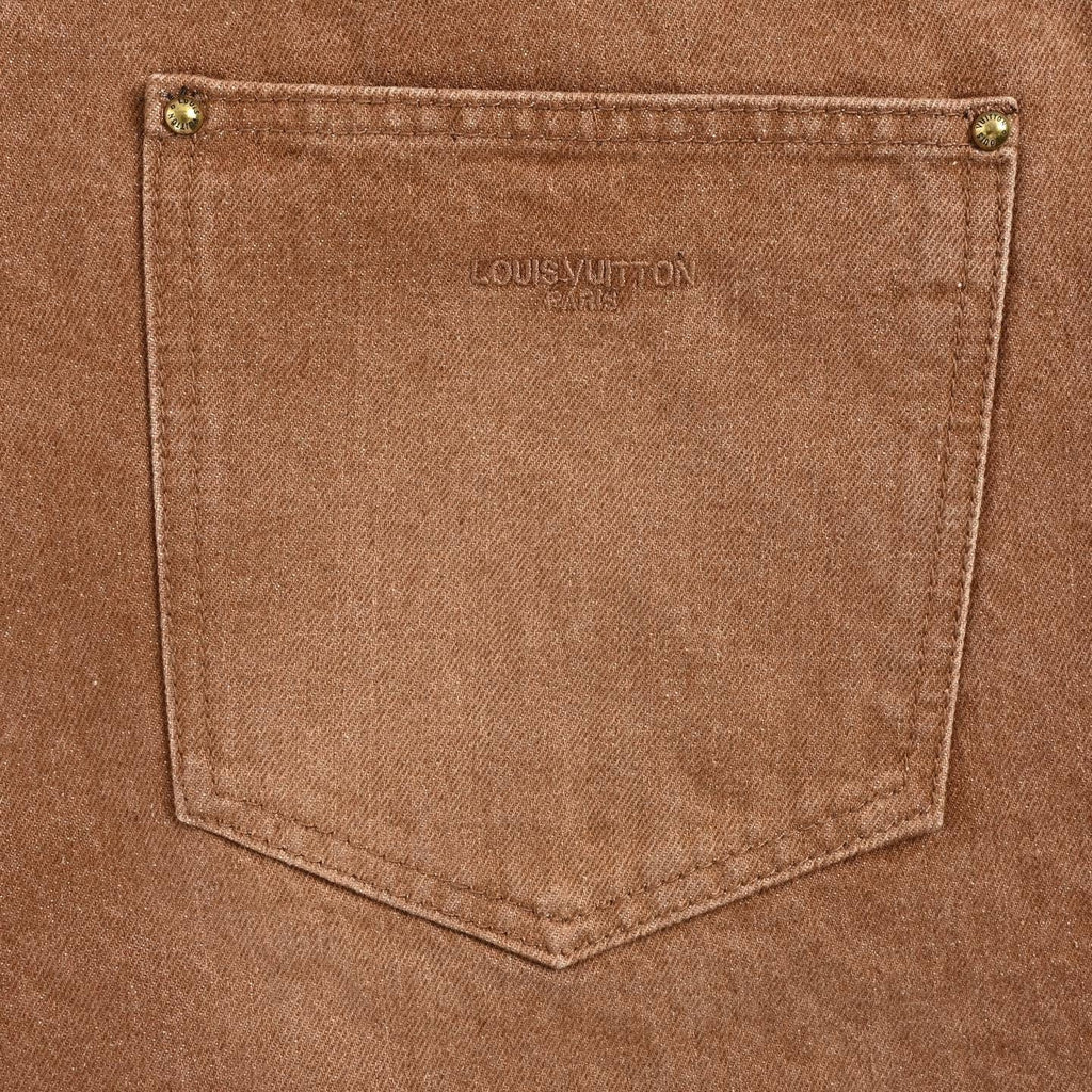 Washed Pleated Denim Shorts | Brown