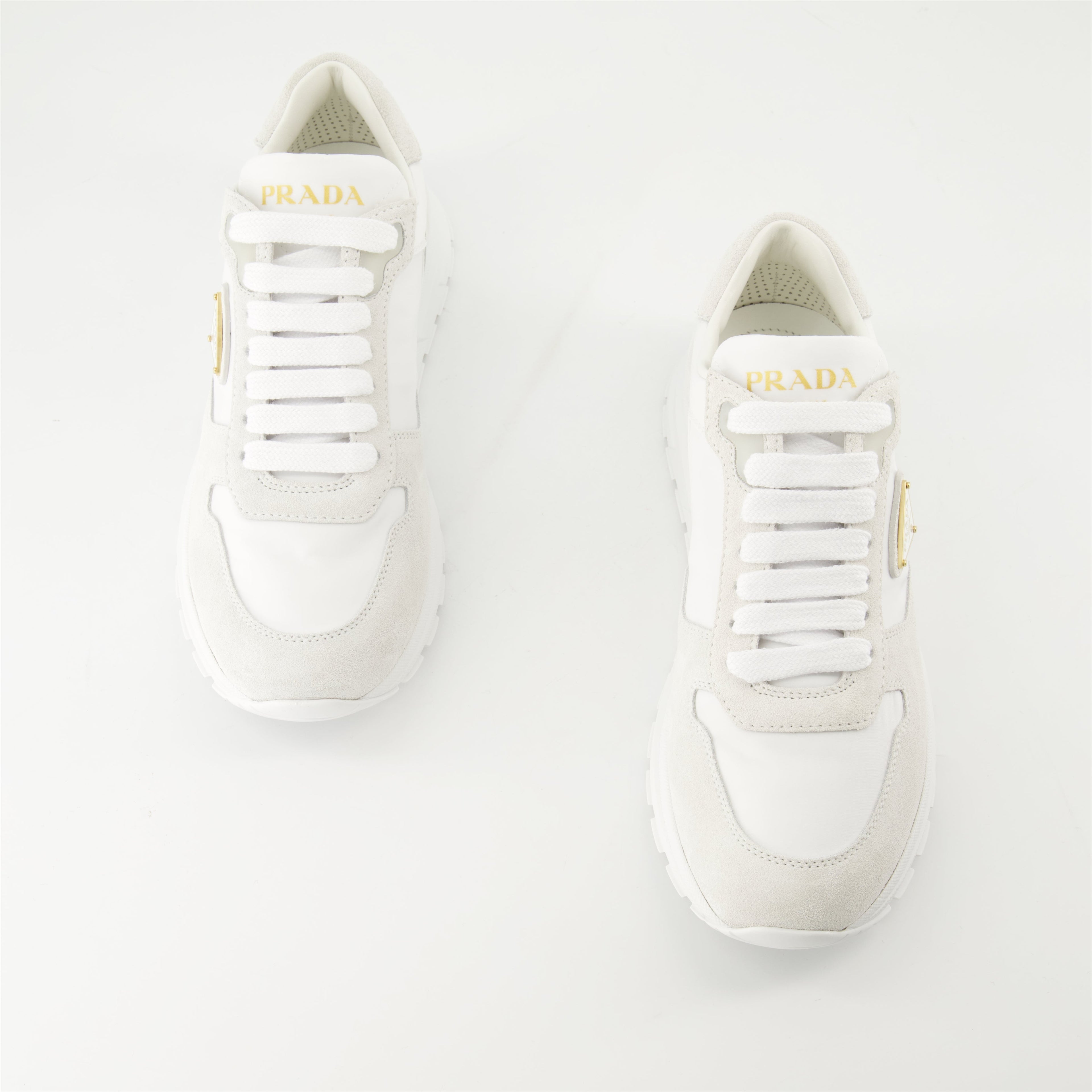 Nylon and Leather Sneakers