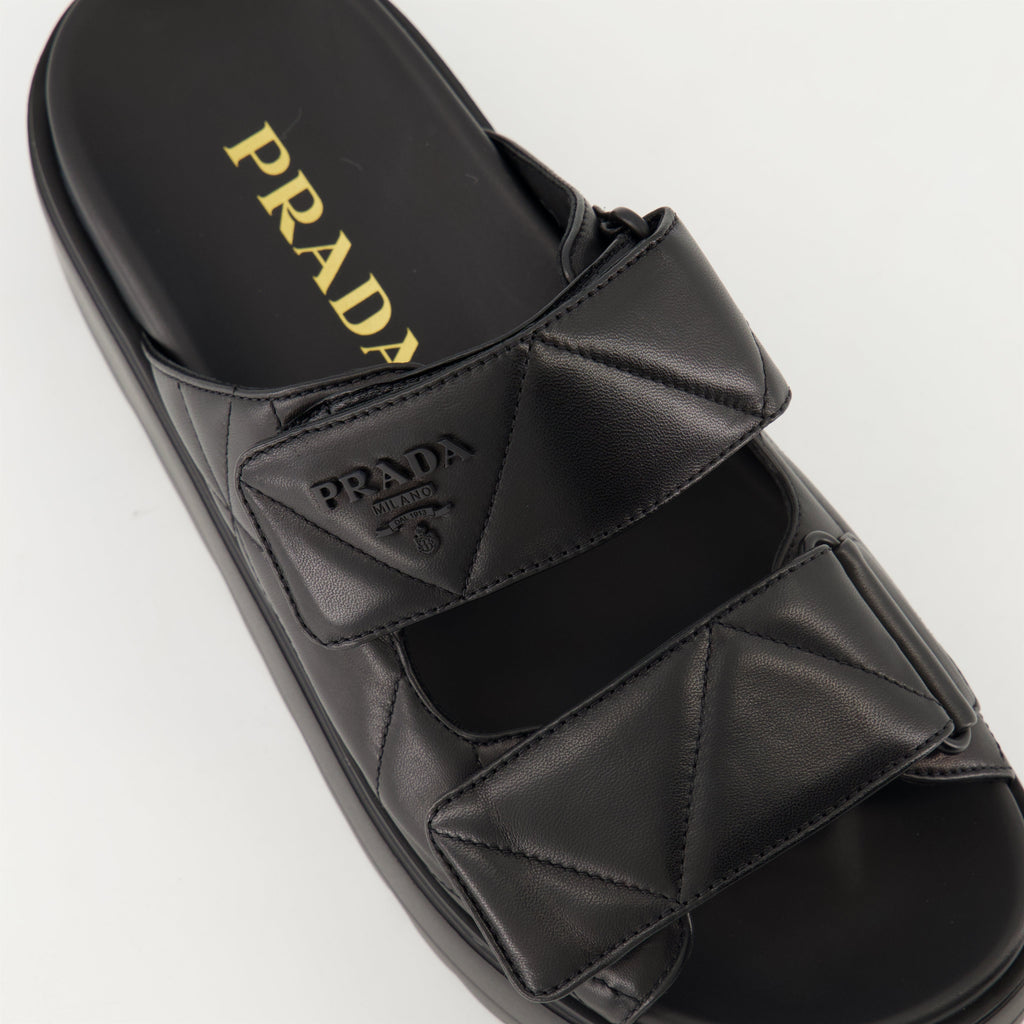 Quilted Leather Mules