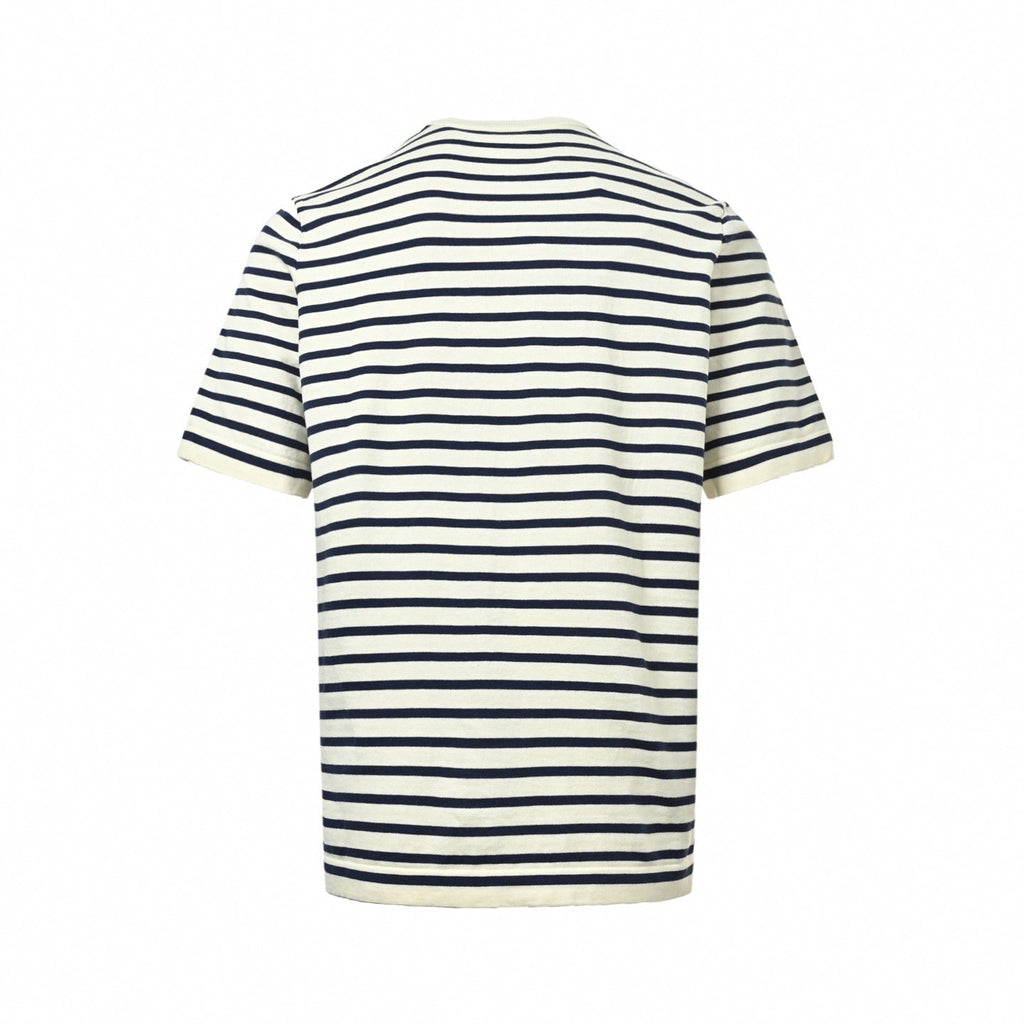 Striped Knit T-Shirt | Cream & Navy