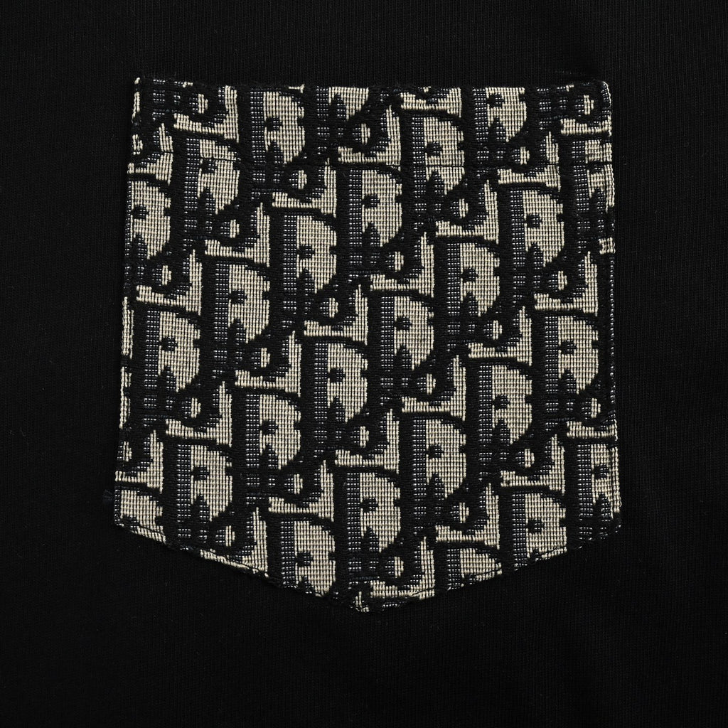 Oblique Jacquard Pocket T-Shirt | Black