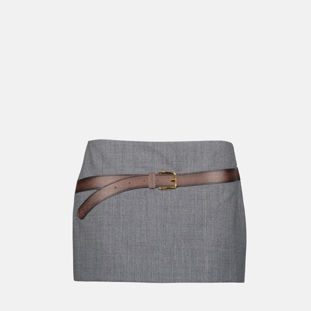Mini skirt with belt