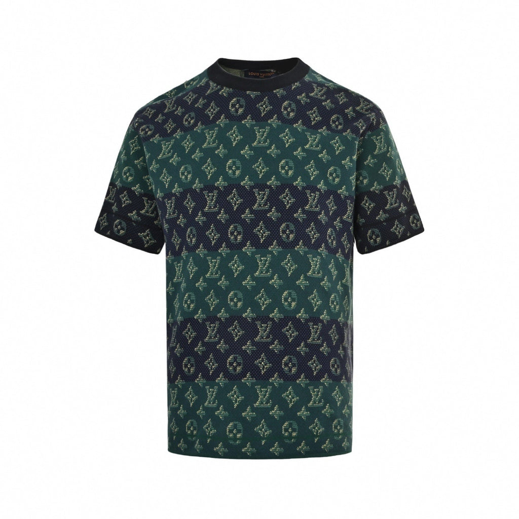 Striped Monogram Jacquard Knit T-Shirt