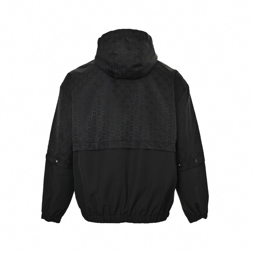 GG Jacquard Panelled Hooded Jacket