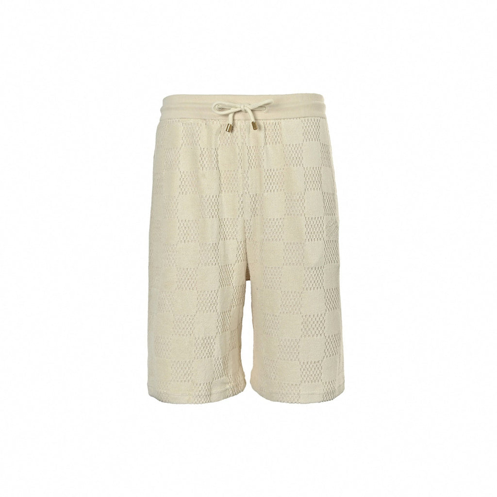 Damier Cotton Toweling Set | Beige