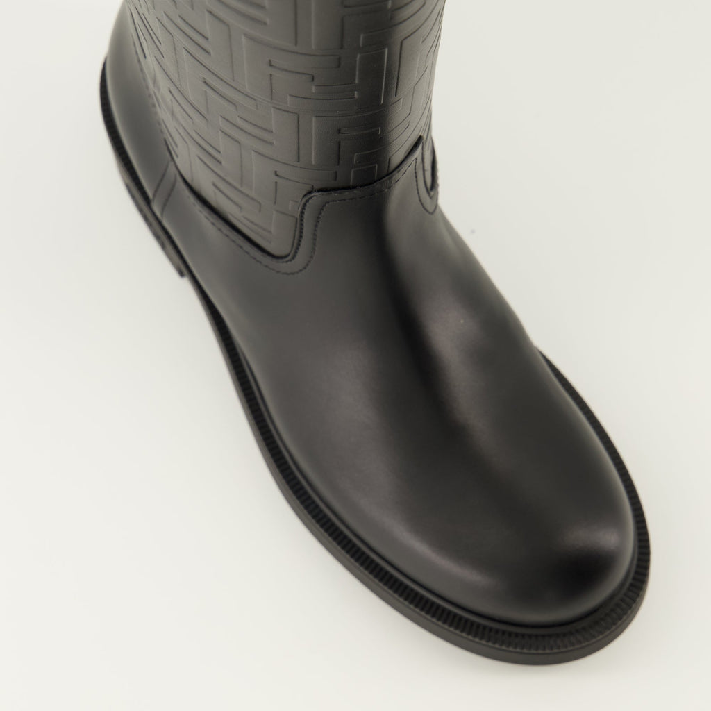 Filo Black Leather Boots