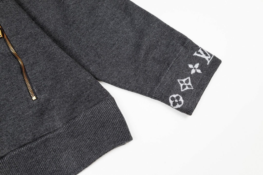 Monogram Trim Full-Zip Cardigan