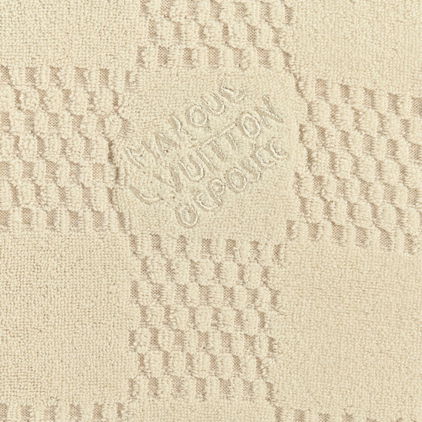 Damier Cotton Toweling Set | Beige