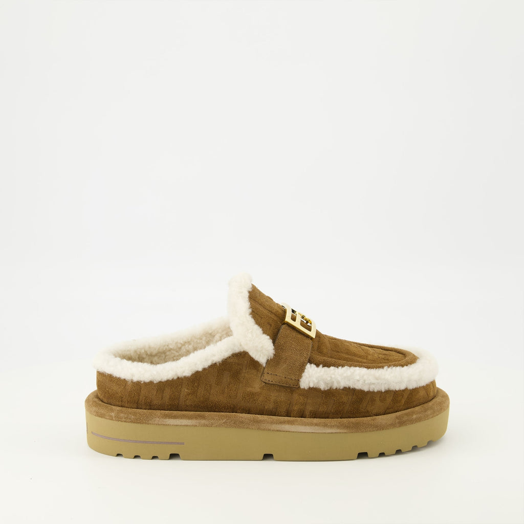 FF Brown Suede Clogs
