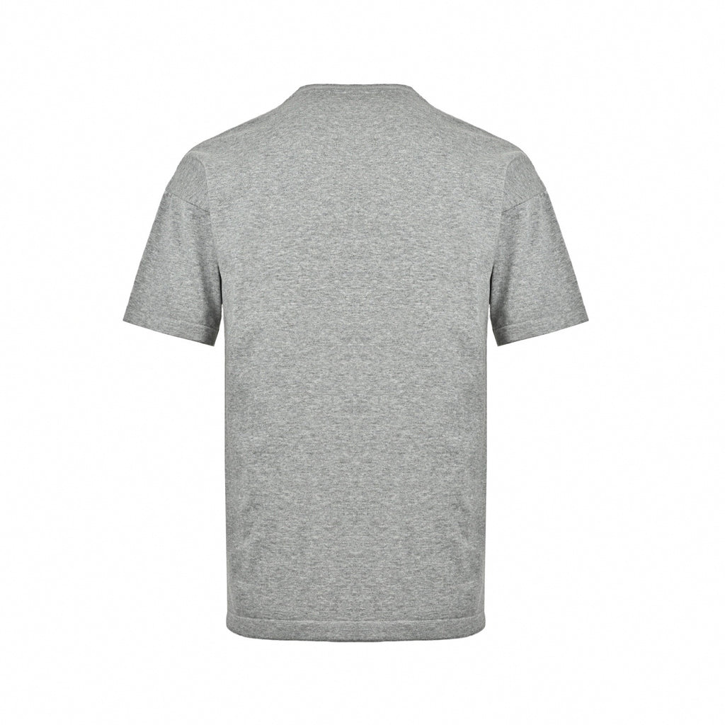 Intarsia Logo Knit T-Shirt | Grey