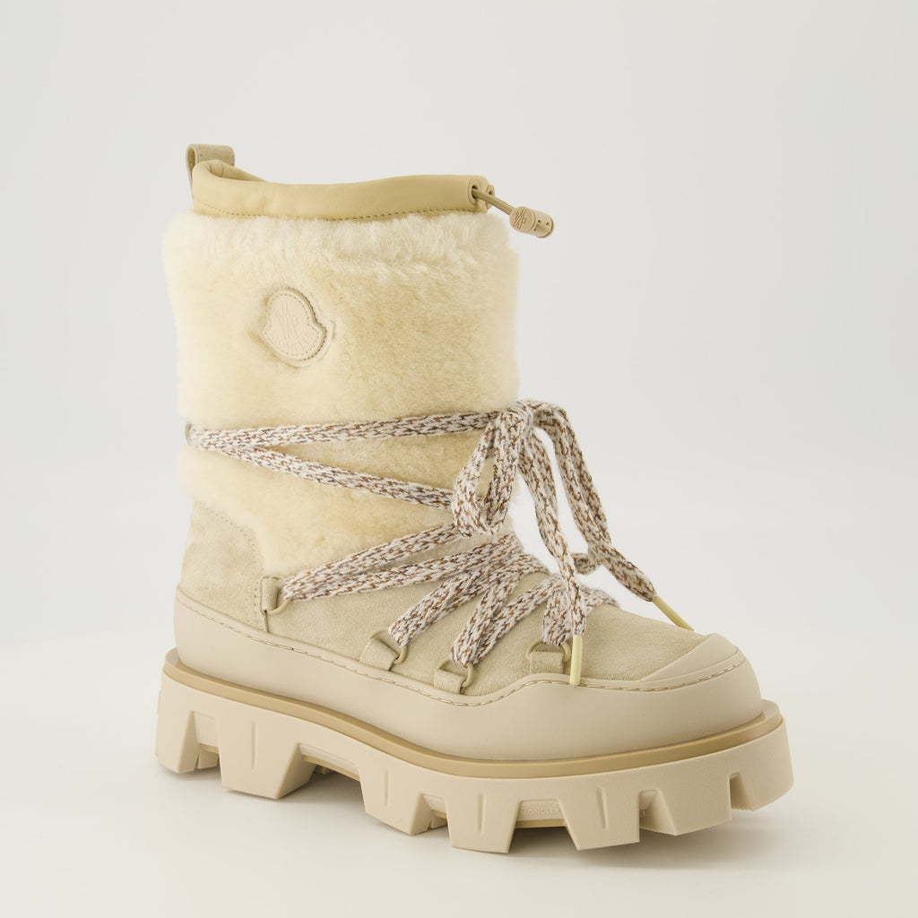 Suede and Shearling Peak Boots