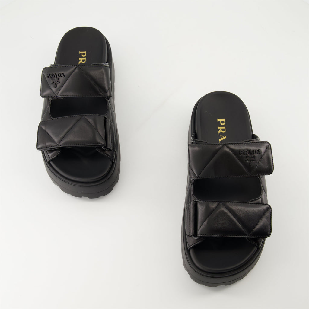 Quilted Leather Mules