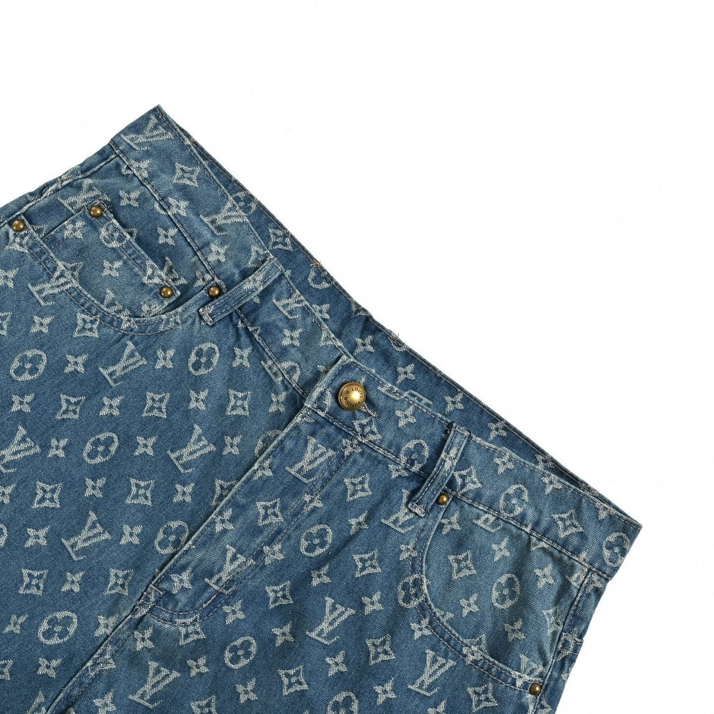 Monogram Denim Shorts