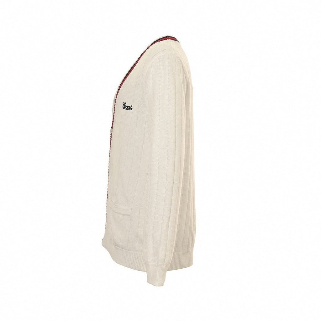 Web Trim Script Logo Cardigan
