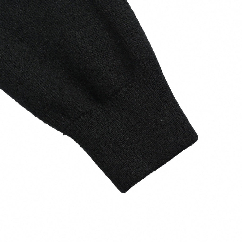 3D Monogram Relief Knit Bomber | Black