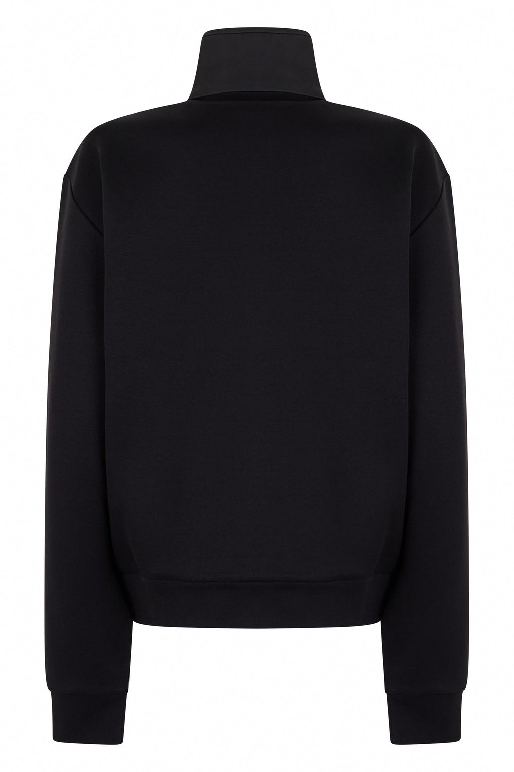 Paneled Zip-Up Sweatshirt | Black