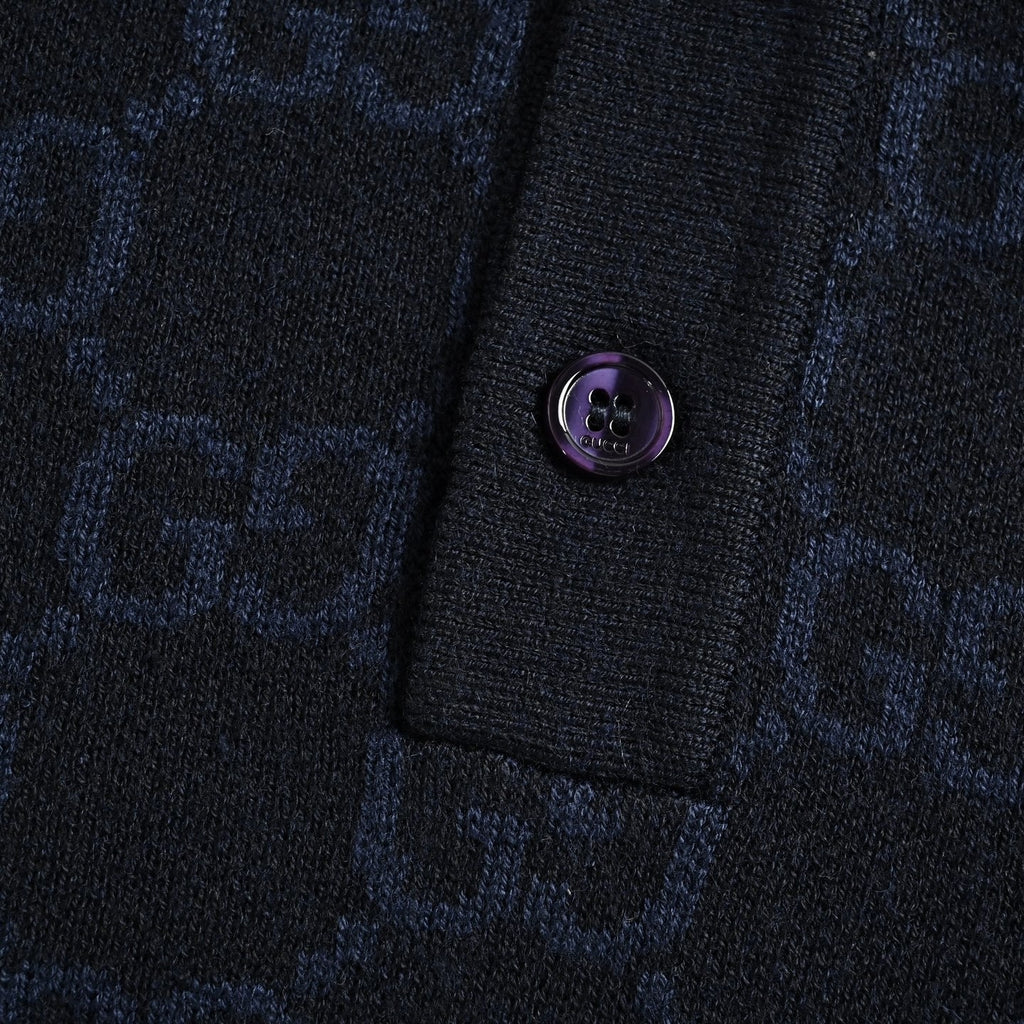GG Monogram Knit Polo Shirt
