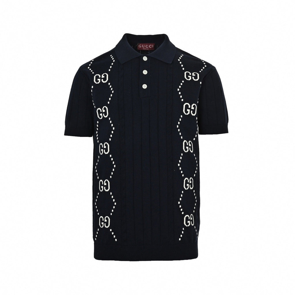 GG Diamond Chain Knit Polo