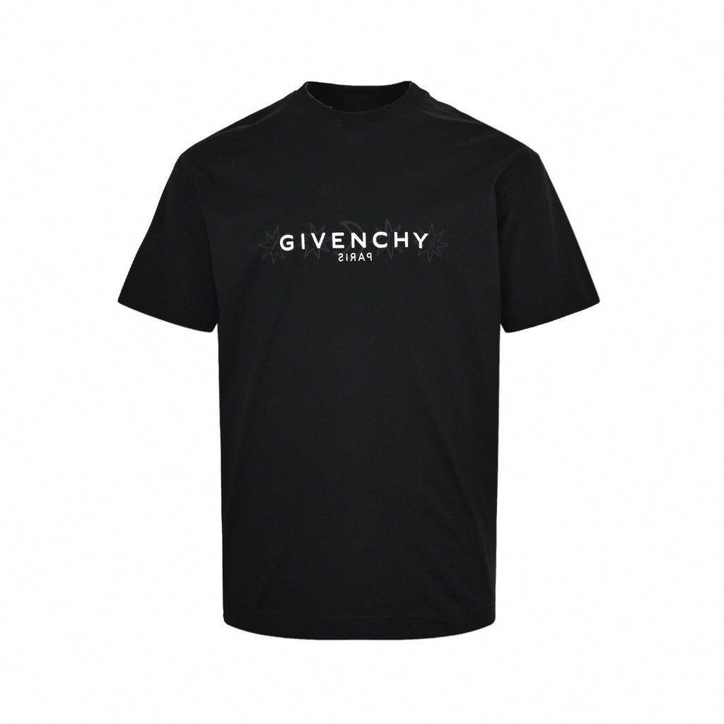 Mirrored Logo Celestial Print T-Shirt | Black