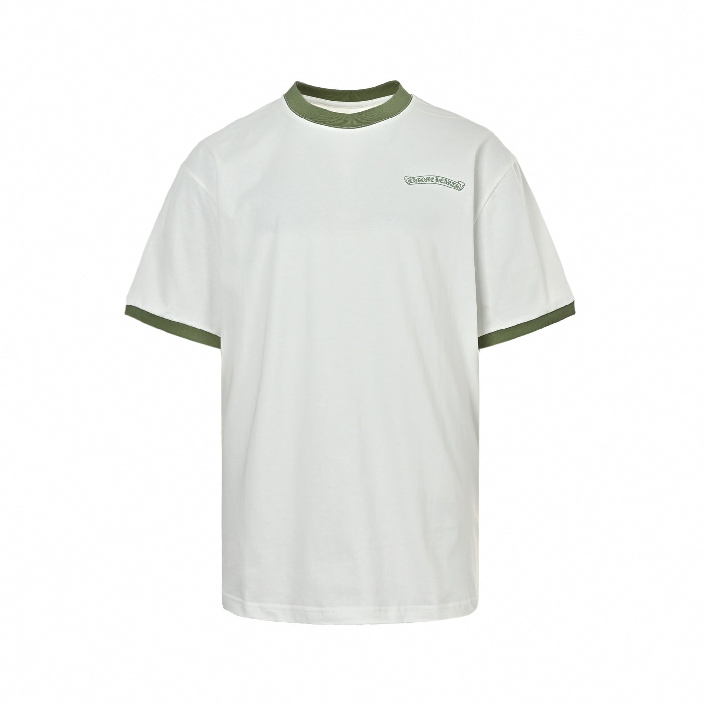 Horseshoe Logo Ringer T-Shirt | White/Olive