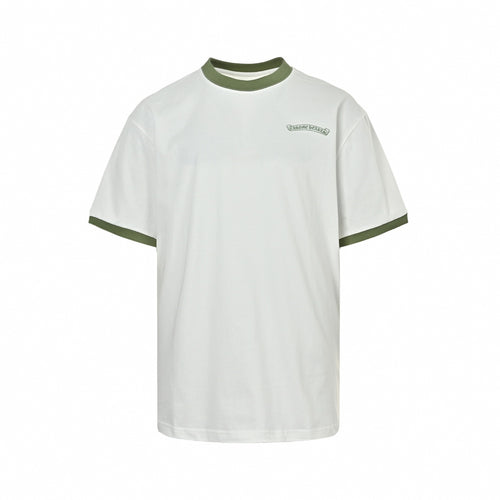 Horseshoe Logo Ringer T-Shirt | White/Olive
