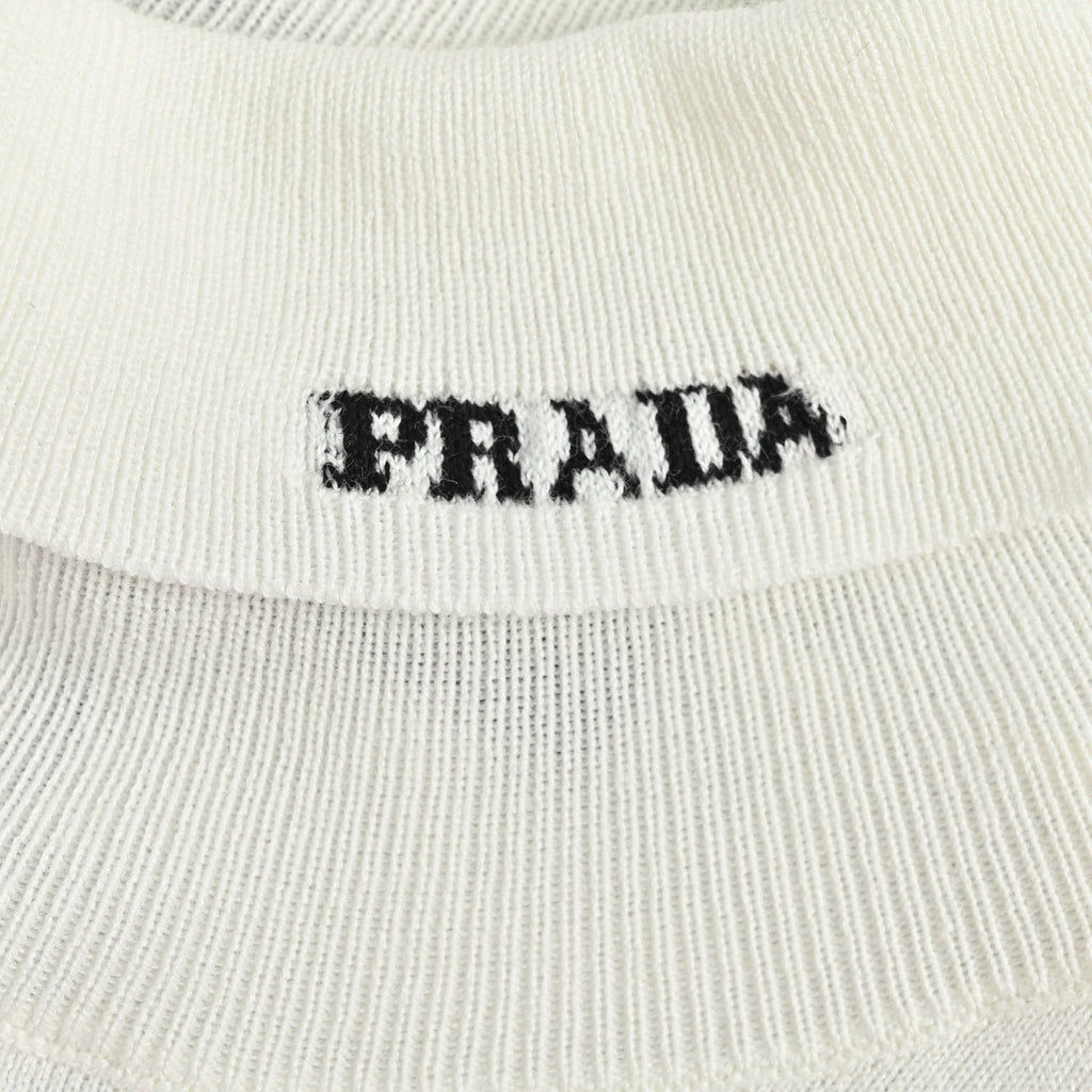 Mock Neck Logo Knit T-Shirt