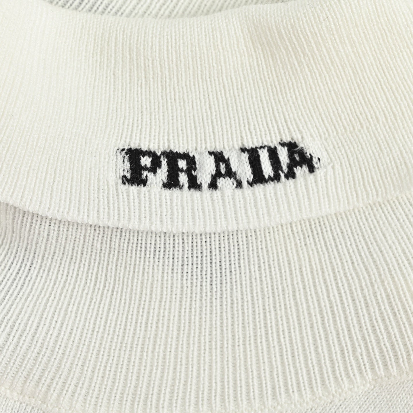 Mock Neck Logo Knit T-Shirt