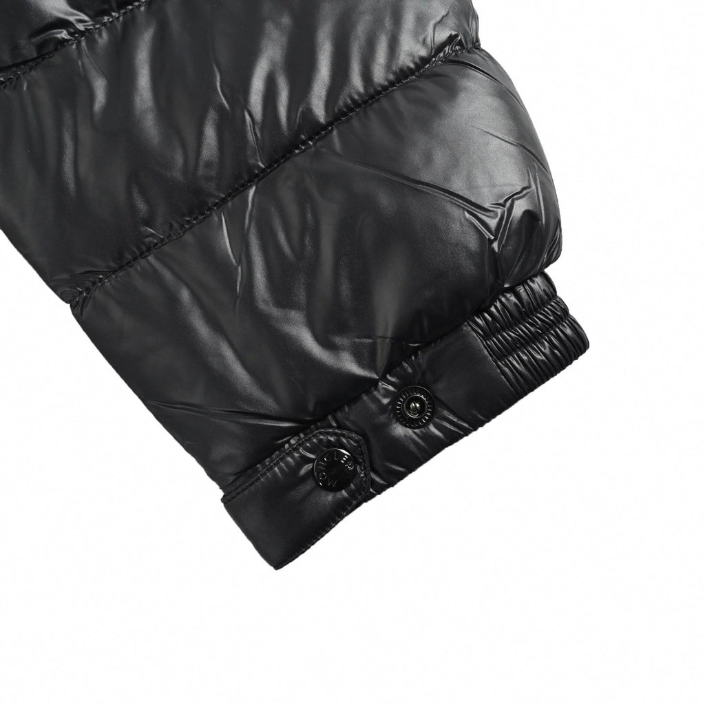 Glossy Quilted Puffer Jacket | Black